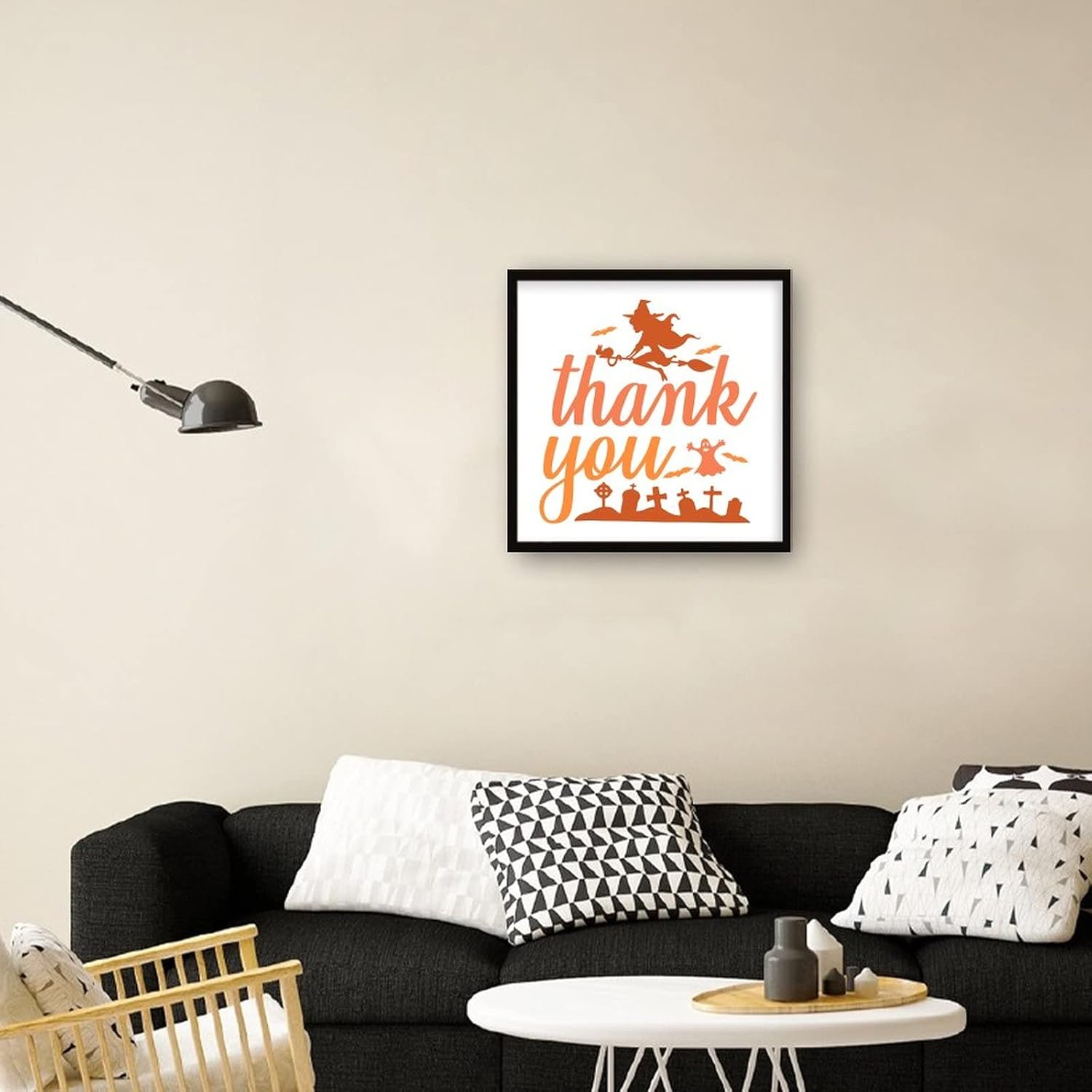 Thank You Sign Wood Framed 7x7 Funny Tombstone Wall Art