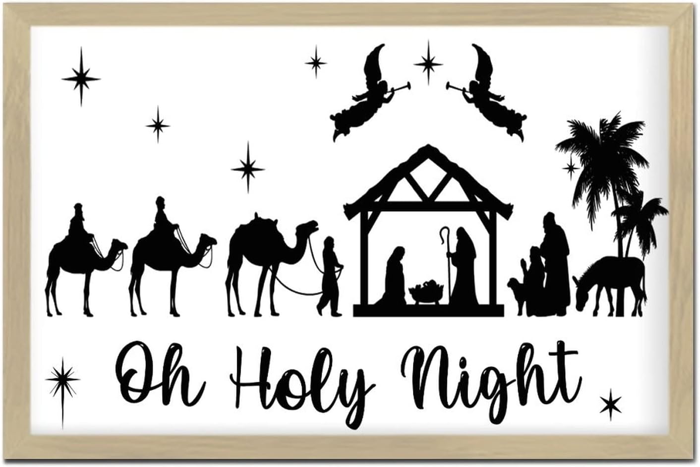 Inspirational Wall Decor Sign Oh Holy Night 8x12in