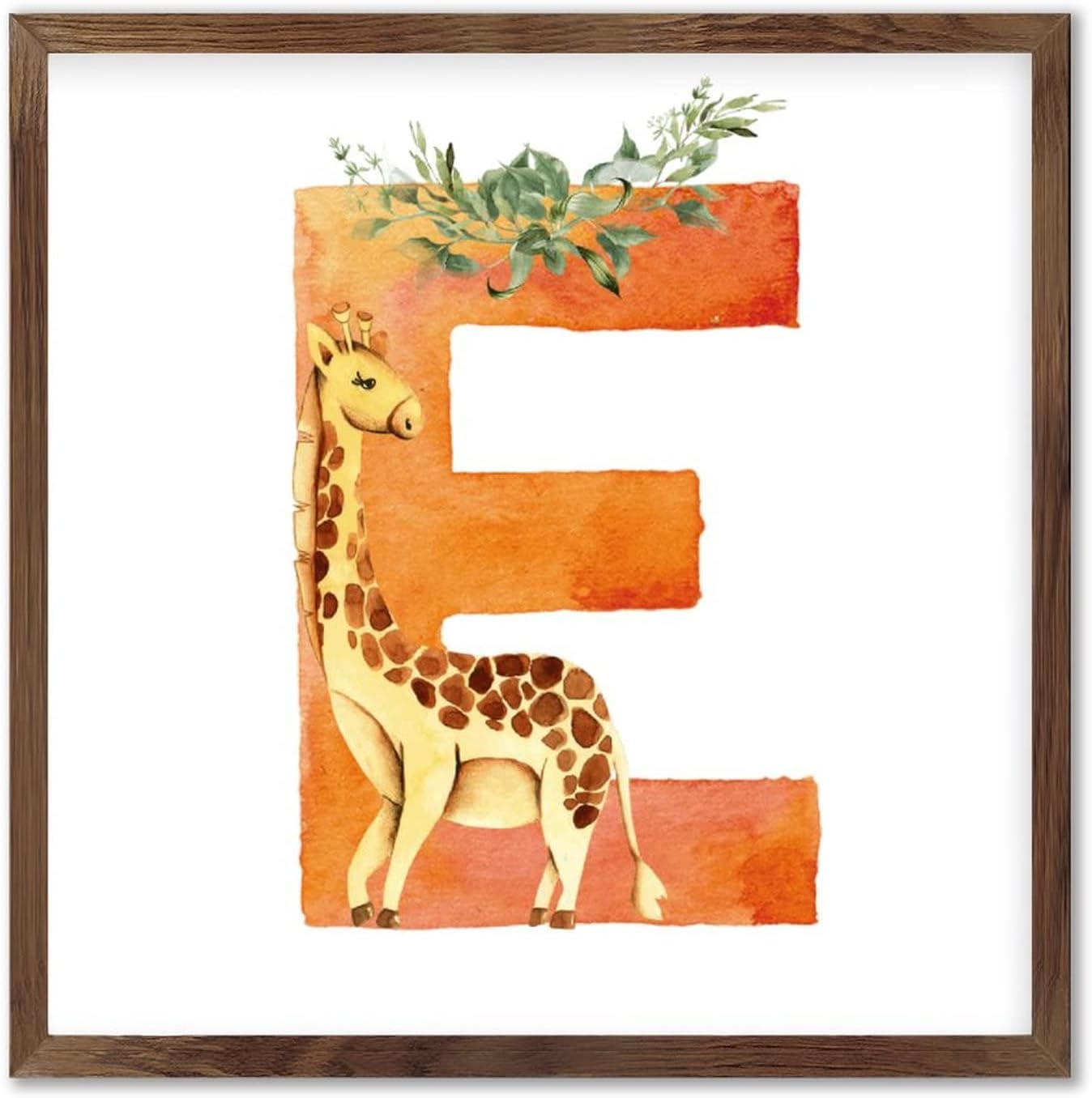 Custom Animal Letter E Giraffe Wall Decor Sign