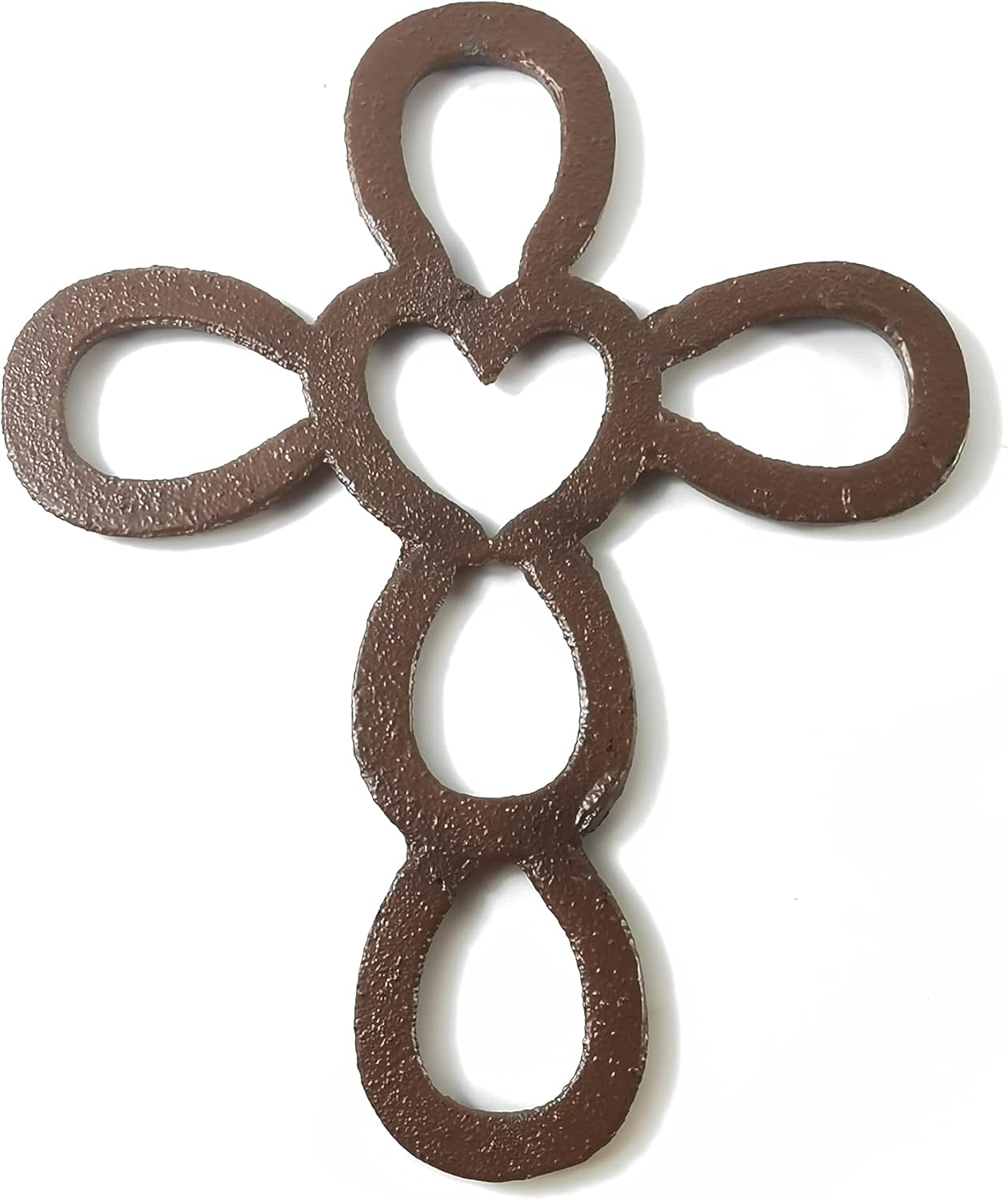 RONYOUNG Cast Iron Wall Cross Dark Brown