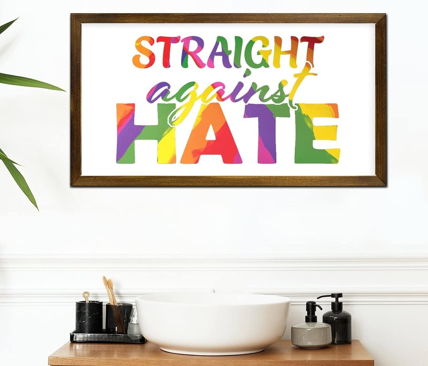 LGBTQ Pride Wood Wall Sign 12x22 Inches