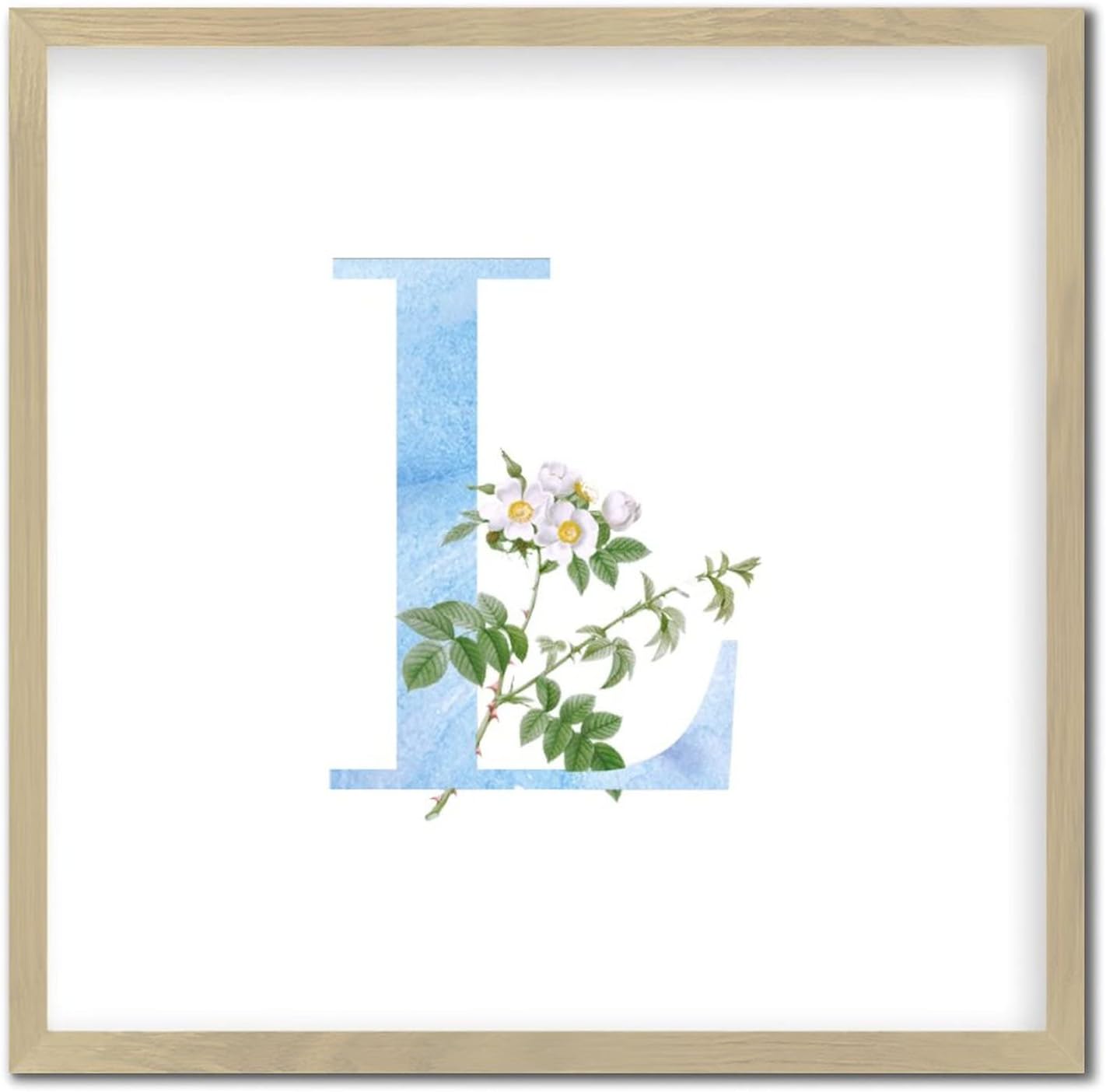 Funny Wood Framed Wall Decor Sign with L Initial