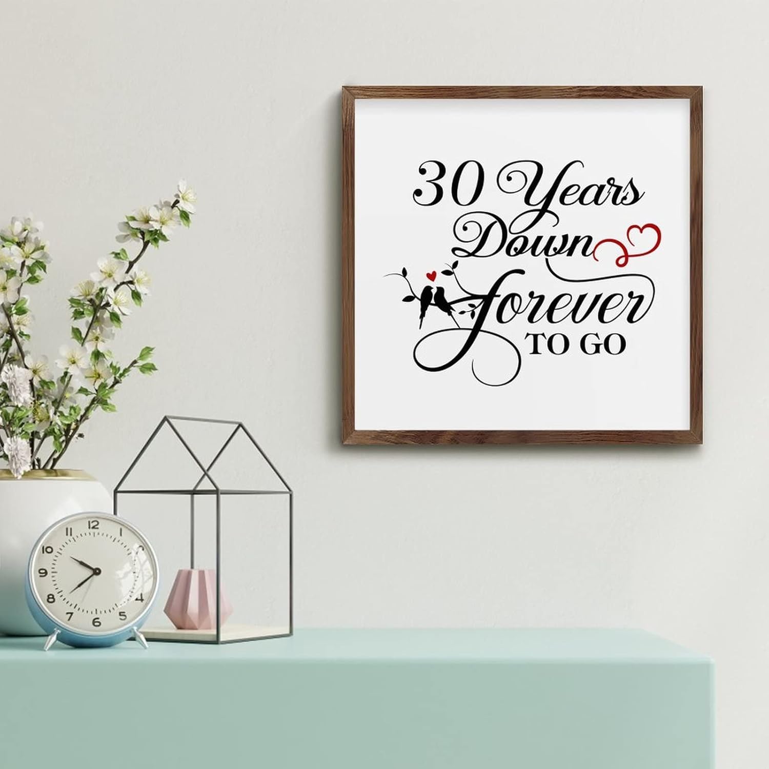 30 Years Down Forever to Go Wedding Anniversary Wood Sign