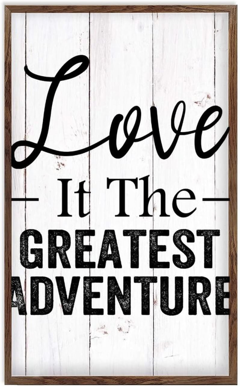 Retro Wood Sign with Frame for Home Decor