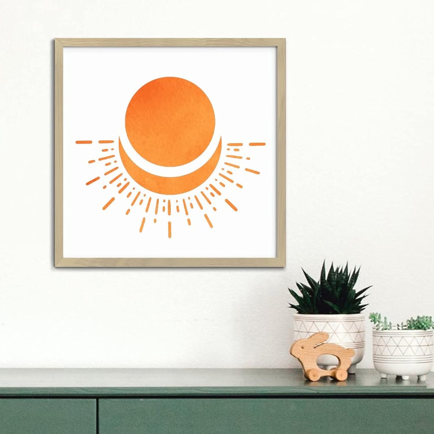Geometry Orange Rustic Wall Hanging Plaque Modern Farmhouse Decor 12x12in