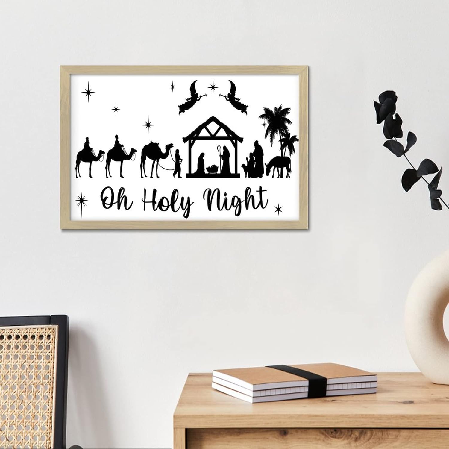 Inspirational Wall Decor Sign Oh Holy Night 8x12in