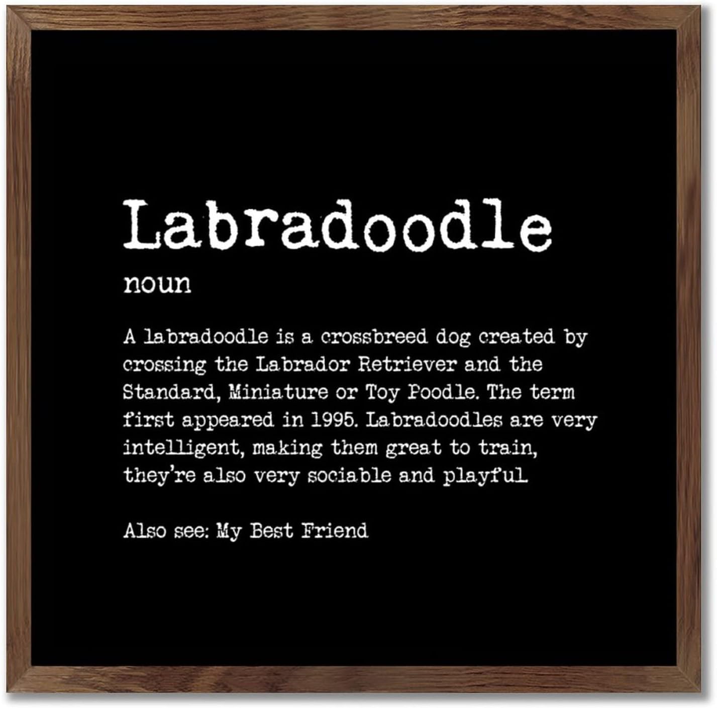 Farmhouse Decor Labradoodle Wood Framed Sign 12x12