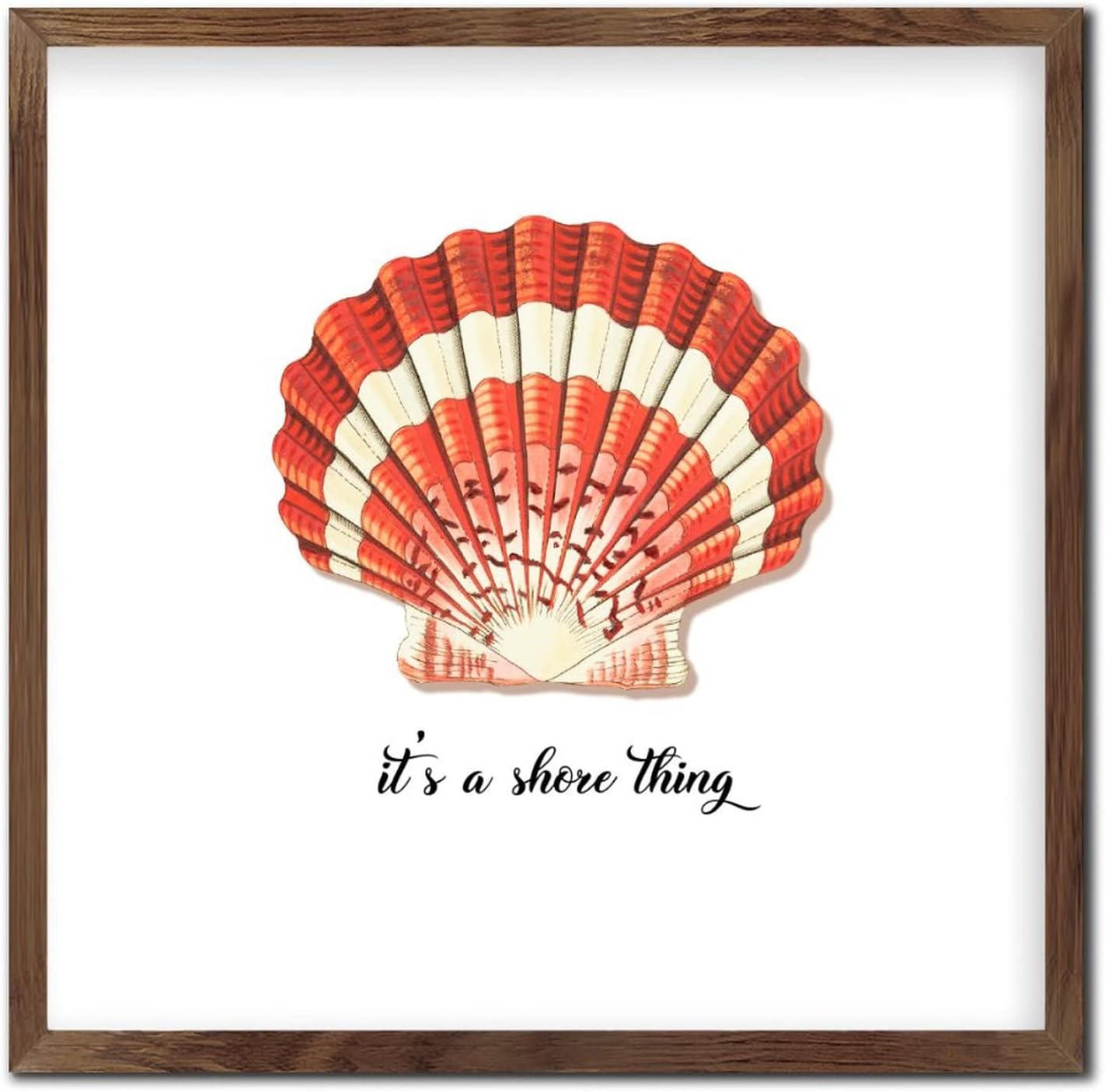 Its A Shore Thing Sea Snail Wood Sign Framed 12x12in