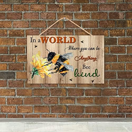 Inspirational Bee Wall Art 12x20 Inch Decor Sign