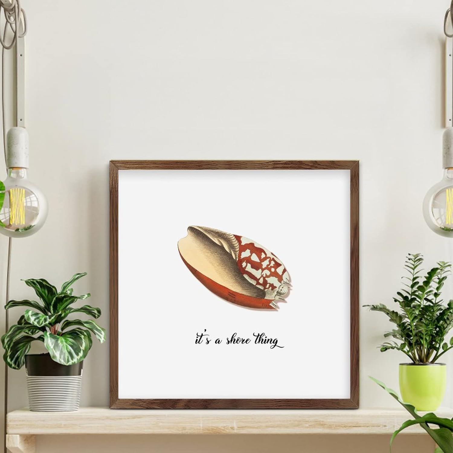 Rustic Wood Sea Snail Wall Sign 12x12in
