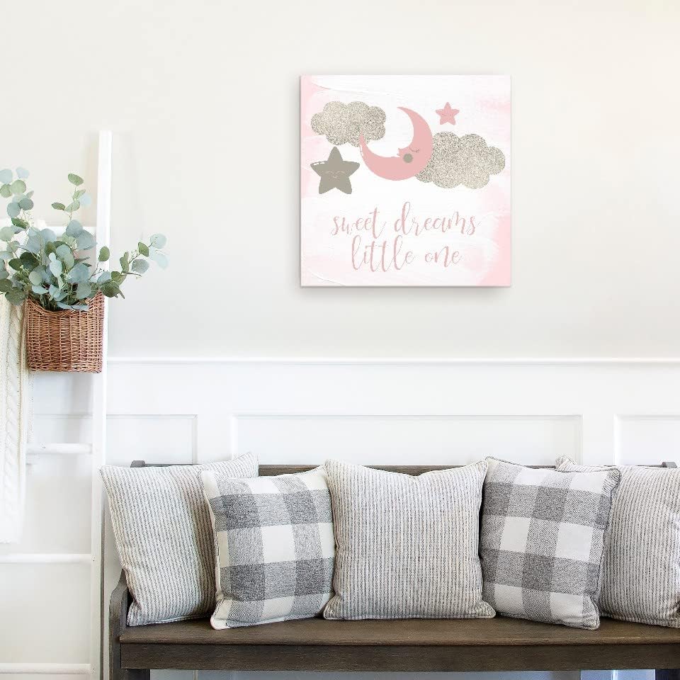 Sweet Dreams Little One Pink Wall Decor Sign 12x12