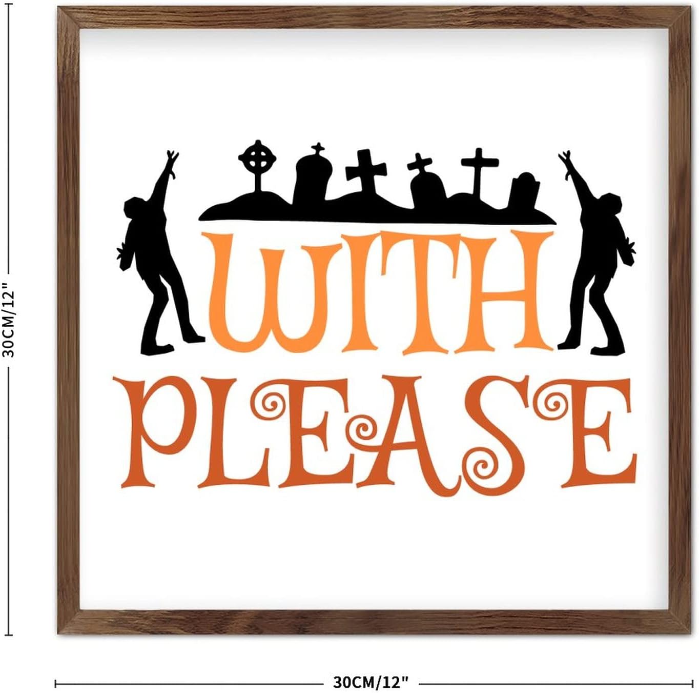 Farmhouse Wall Table Sign with Please Positive Wood Frame Decor
