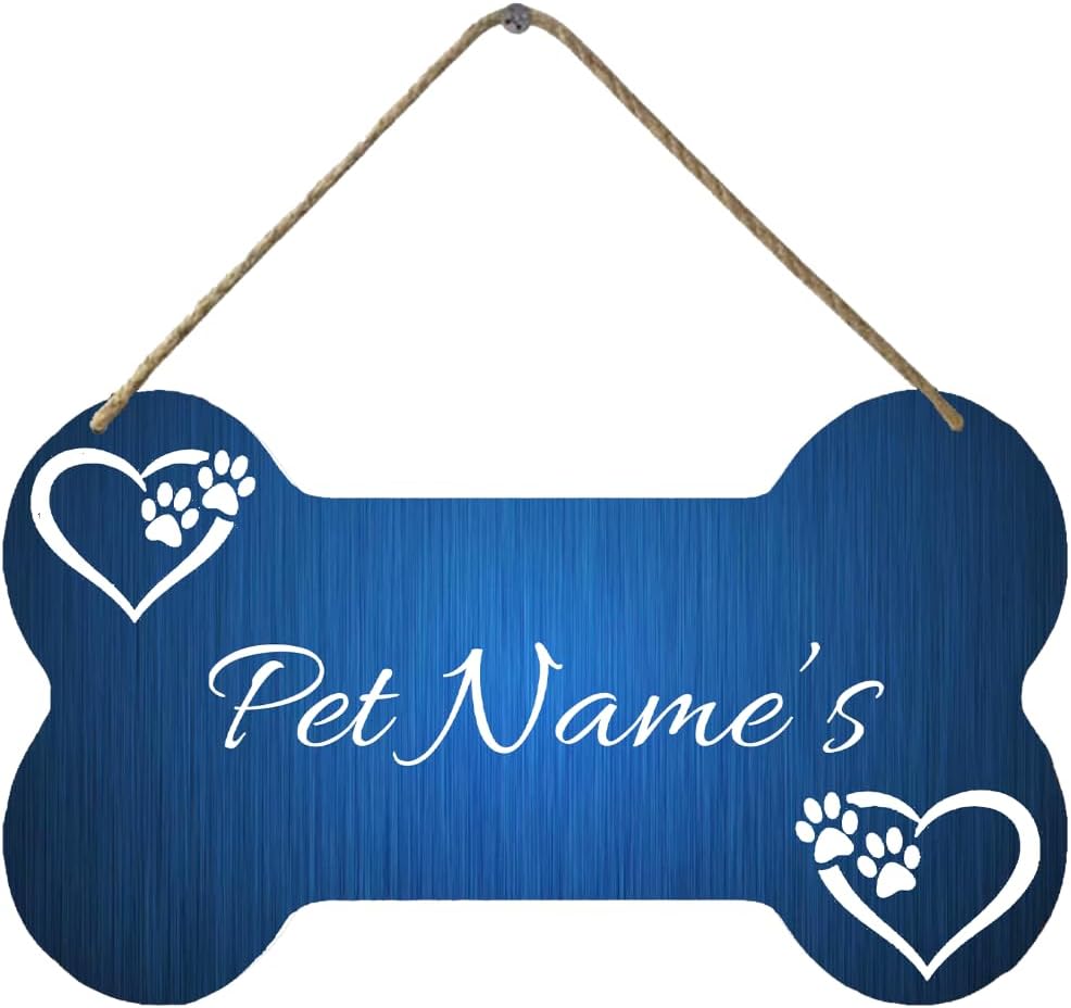 FUMUNA Custom Dog Bone Wood Wall Decor Sign