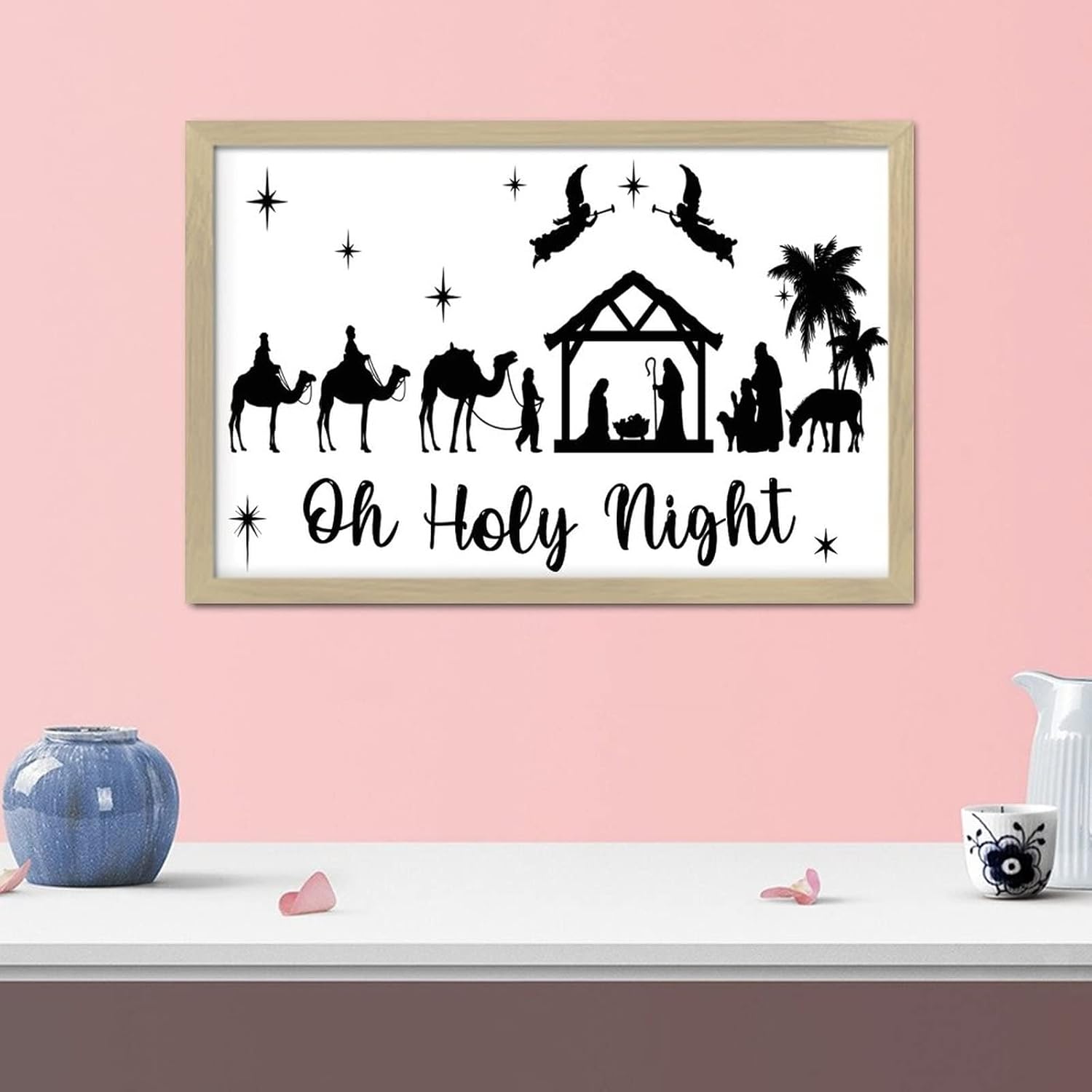 Inspirational Wall Decor Sign Oh Holy Night 8x12in