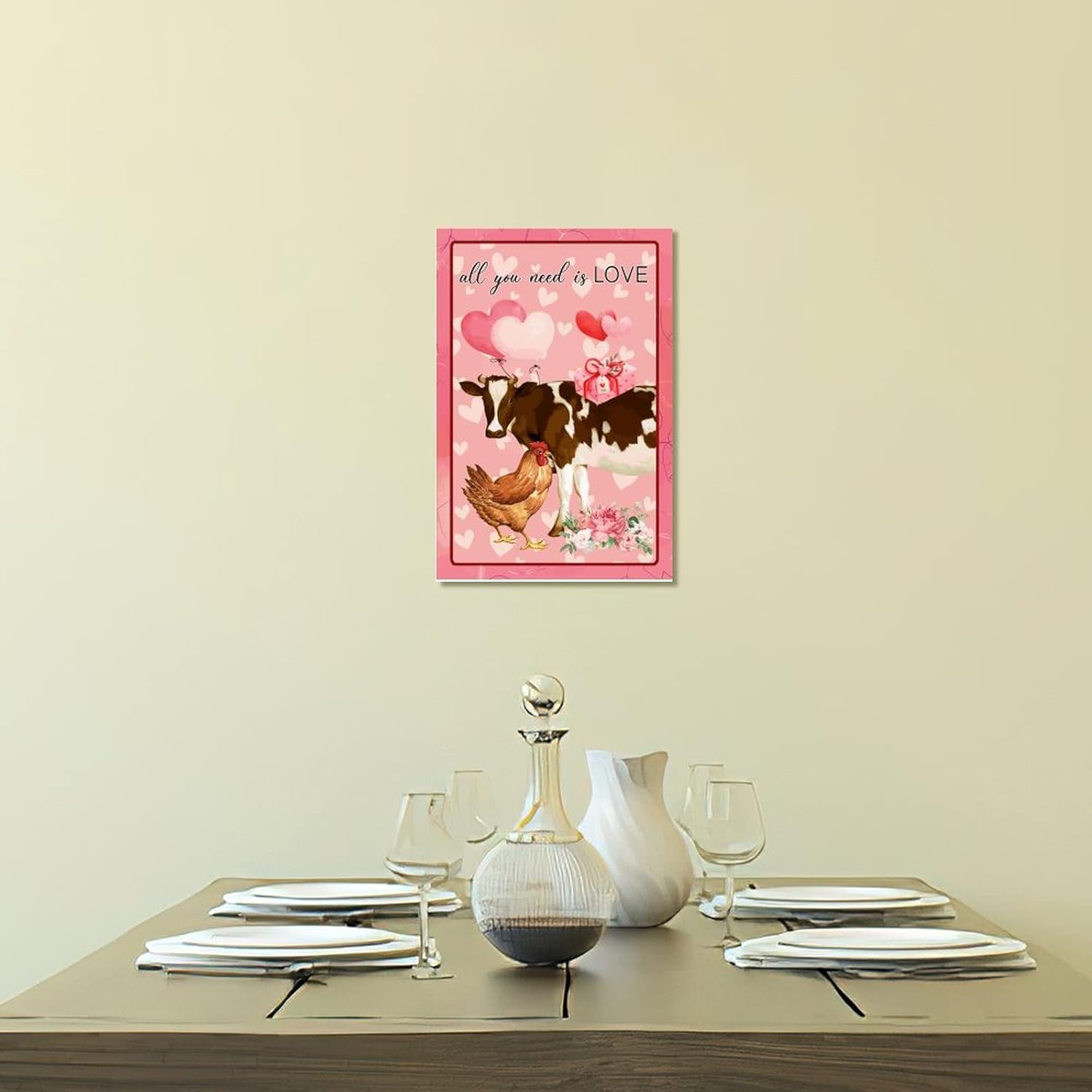 Personalized Rustic Wood Valentines Day Sign 8x12in