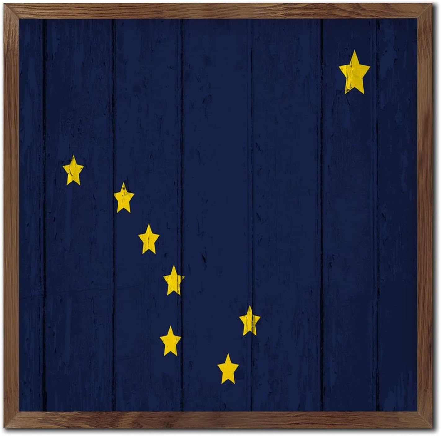 Hanging Wood Framed Printed Sign Alaska Decor for Wall
