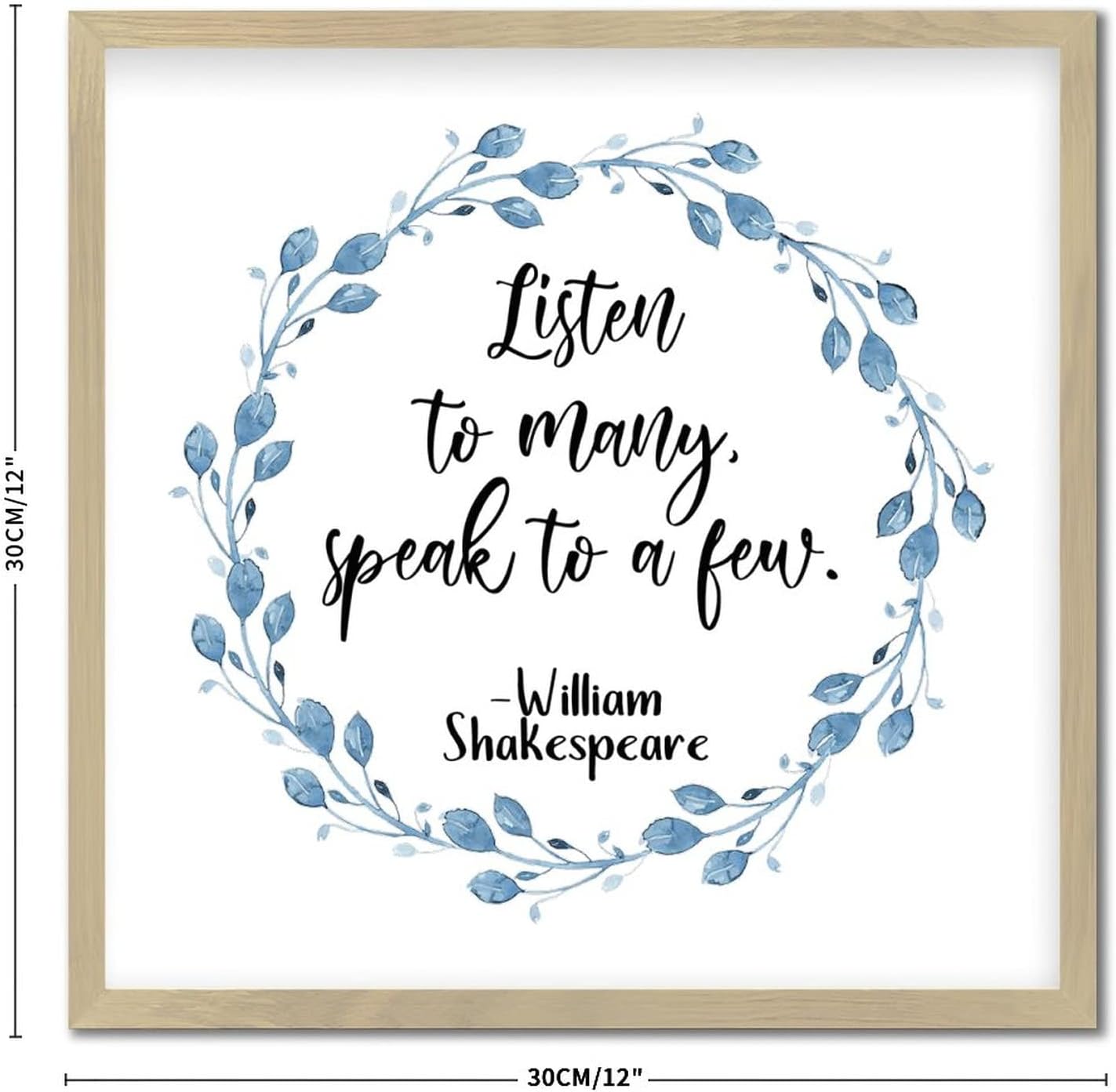 Wood Framed Motivational Quotes Sign 12x12in