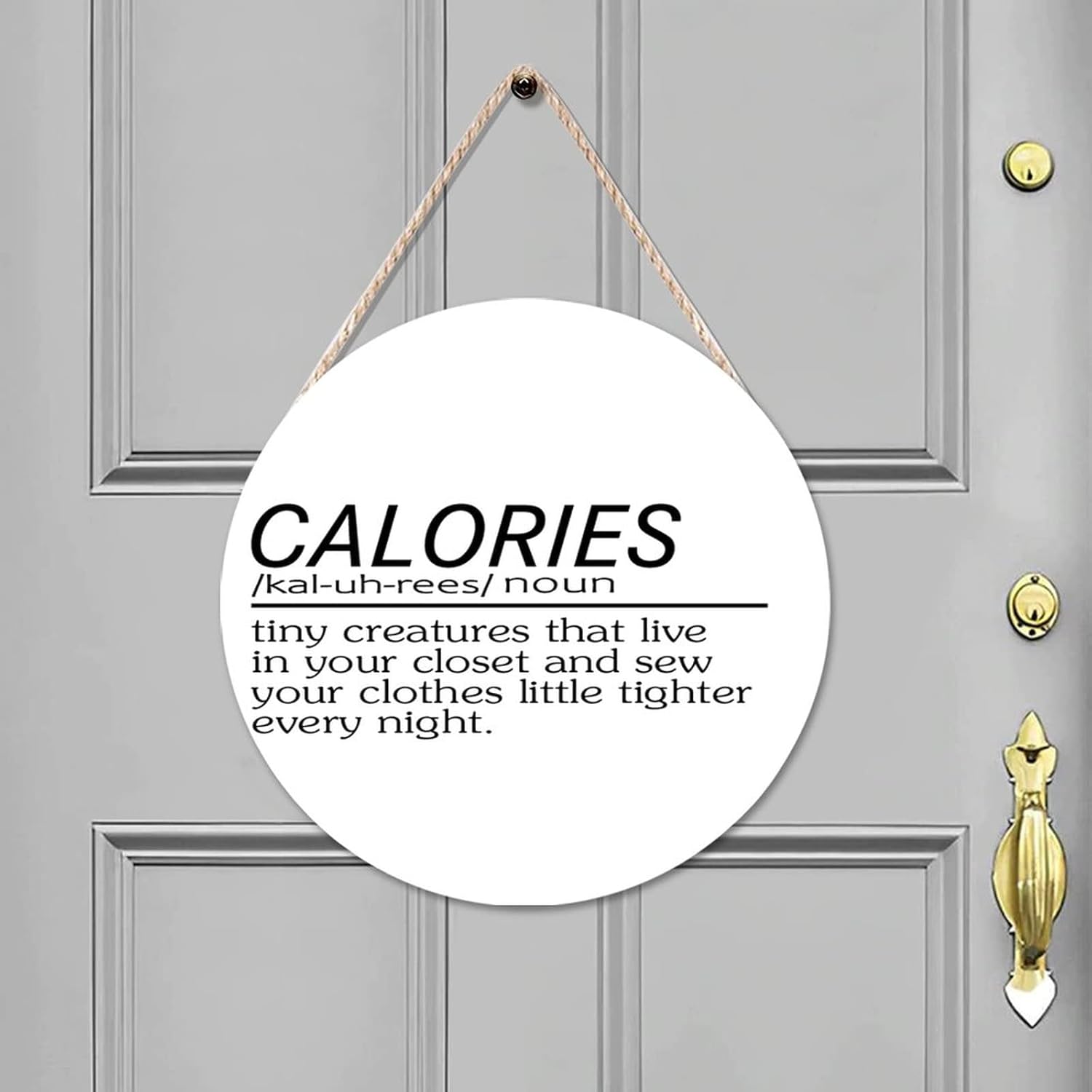 Ditooms Funny Calories Definition Wall Art - Inspirational Wood Sign