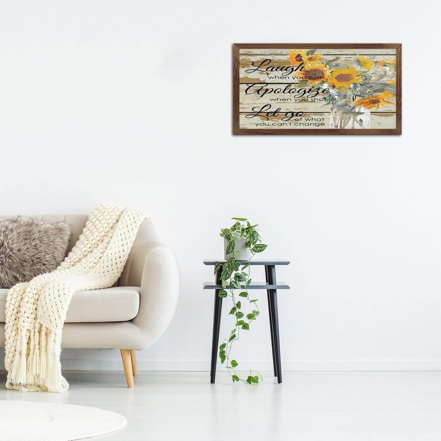 Inspirational Framed Wood Wall Sign 12x22 Inch 1