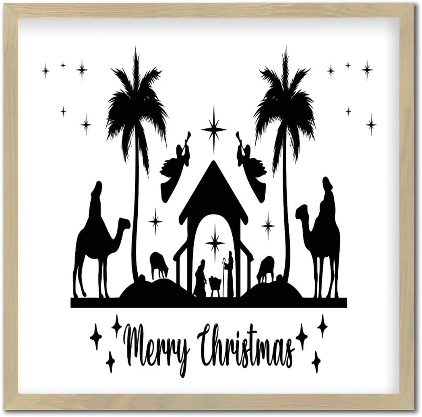 Funny Christmas Wall Decor Sign 12x12in Wood Frame