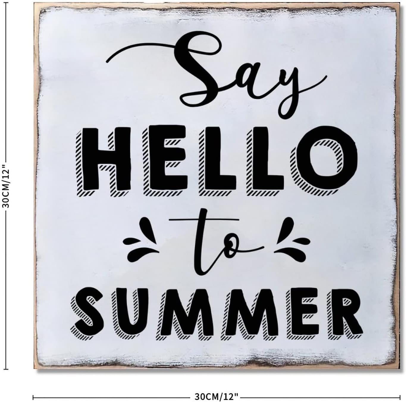 Summer Wooden Plaque with Encouragement Message 12x12 Inch Elegant Wall Art
