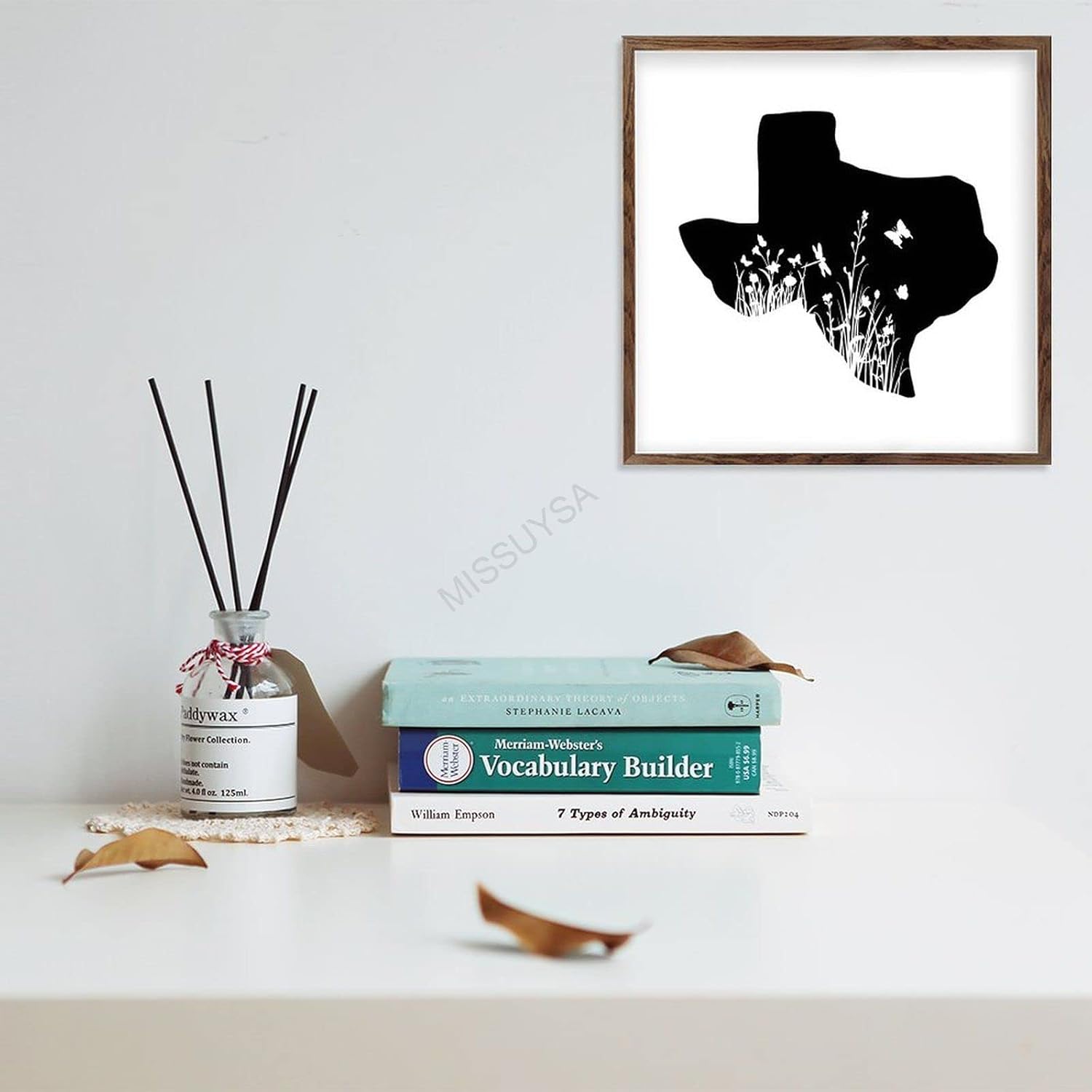 Texas Roses Wildflowers Framed Wood Wall Decor 7x7