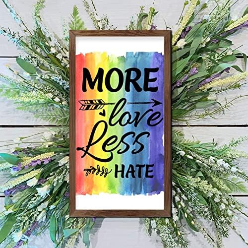 LGBTQ Pride Framed Wooden Sign Wall Art 22x12 In