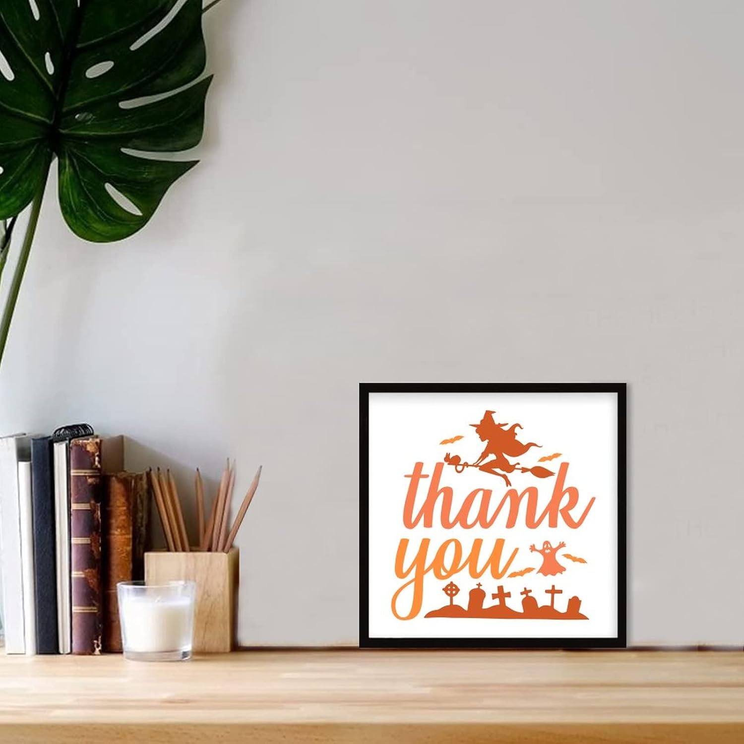Thank You Sign Wood Framed 7x7 Funny Tombstone Wall Art