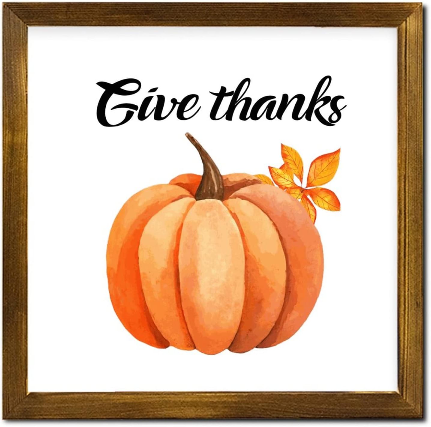 Thanksgiving Day Wood Framed Sign 12x12 Inch