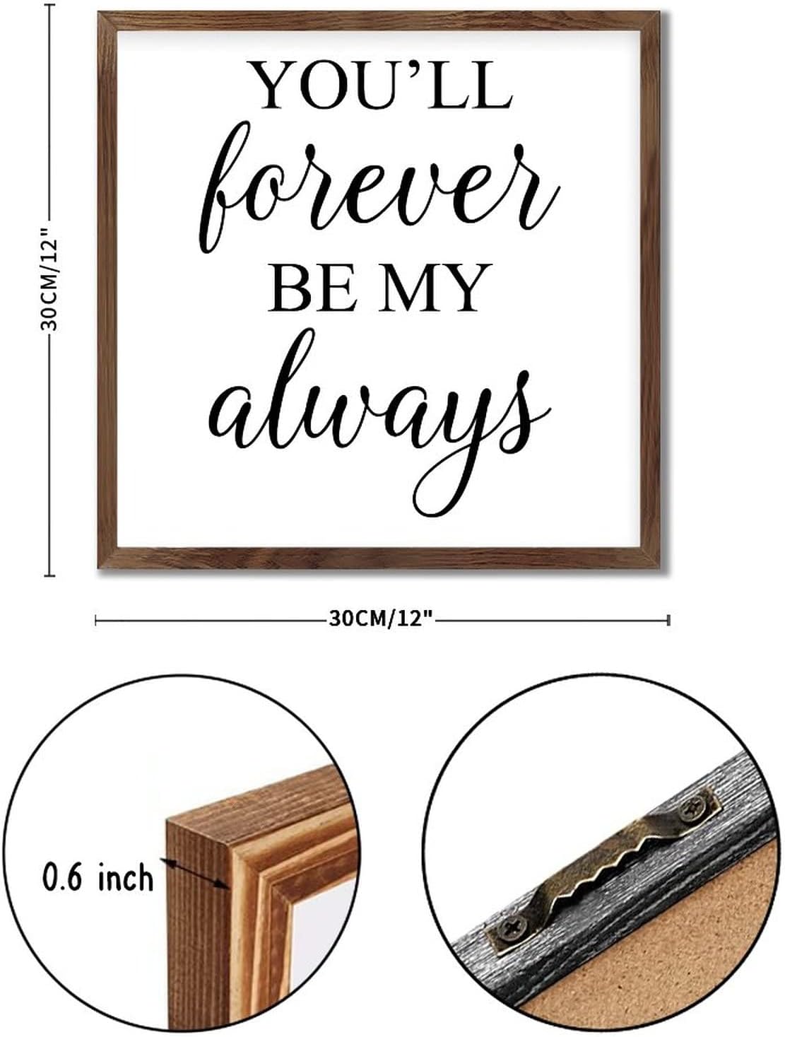 Forever Be My Always Framed Wood Sign Home Decor