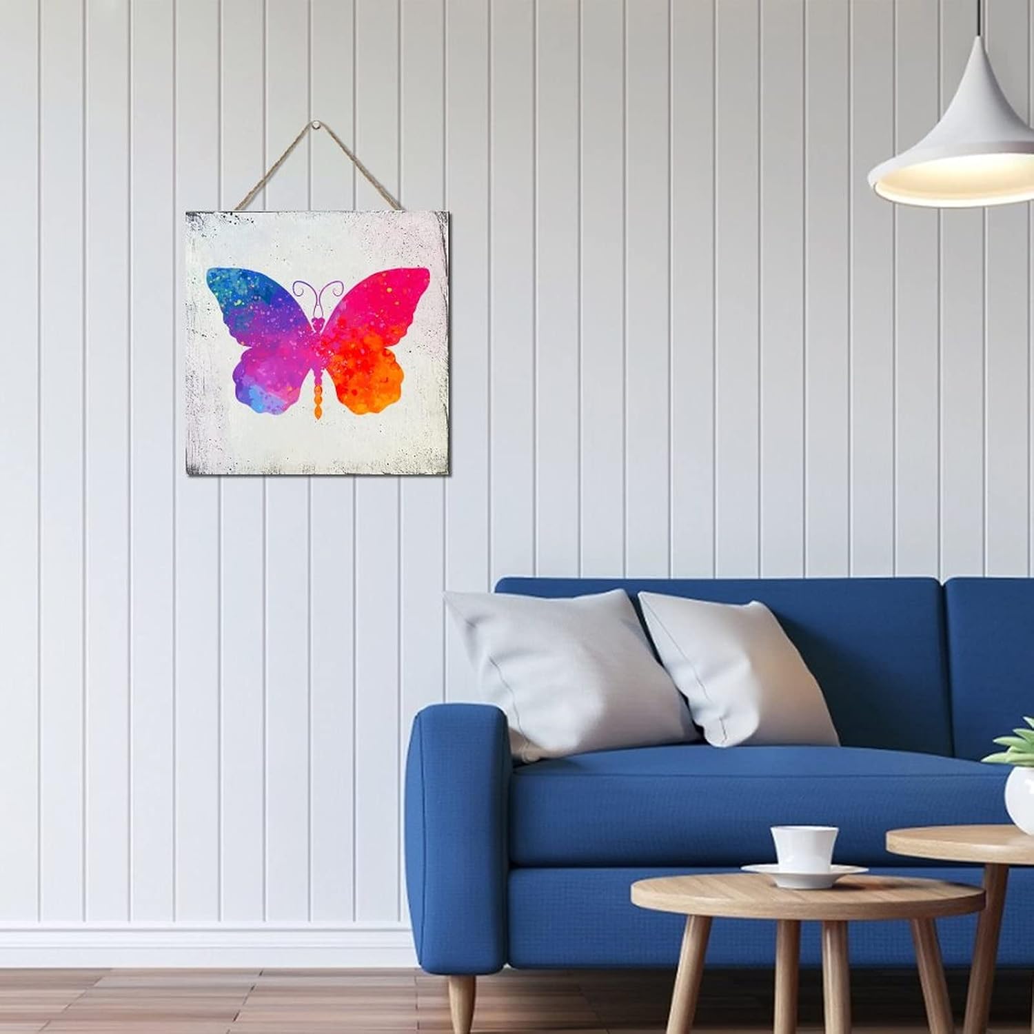 Wodevor Butterfly Splashing Wood Wall Sign 12x12in