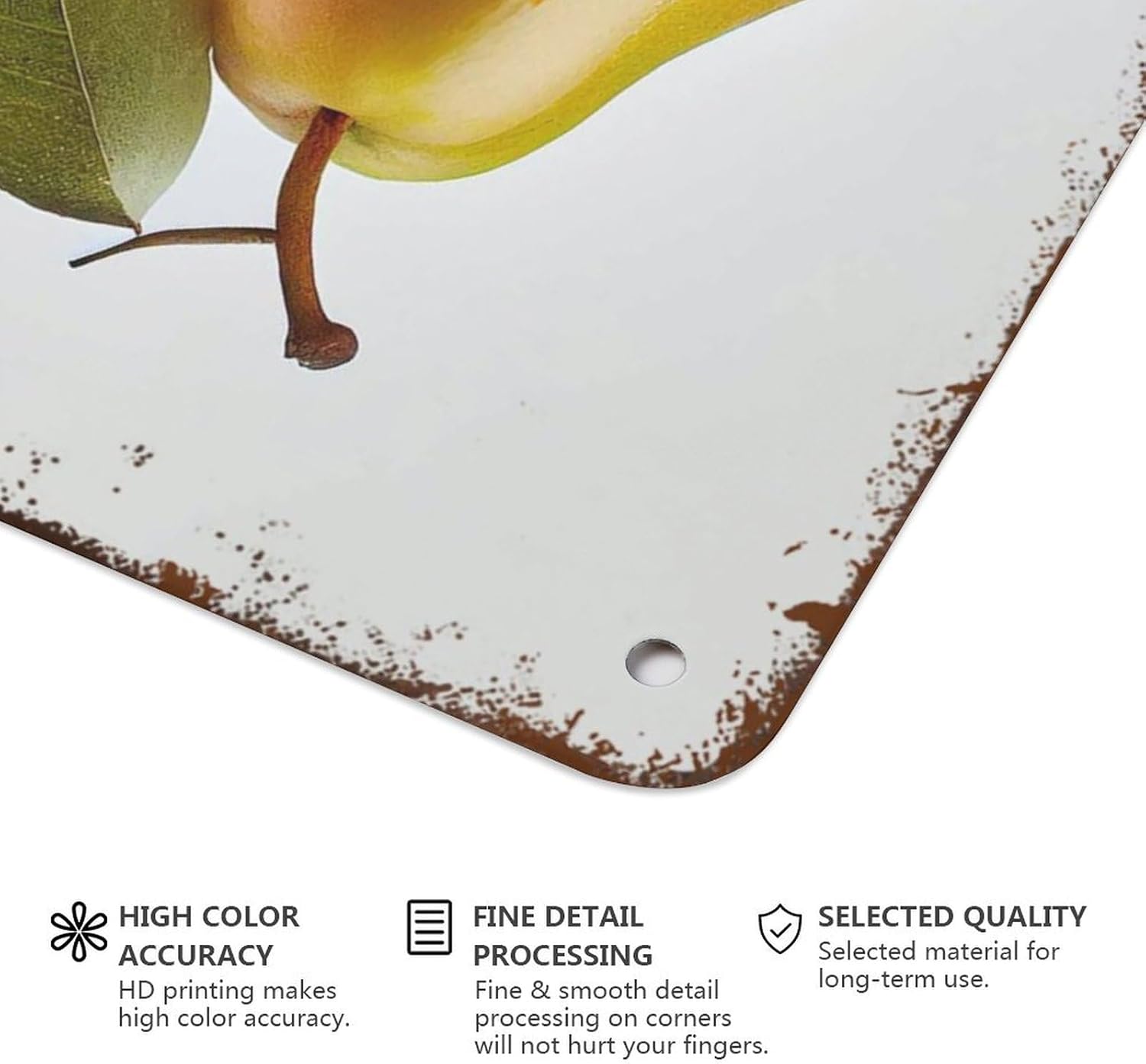 Yellow Pear Fruit Farmhouse Wall Art Metal Plaque