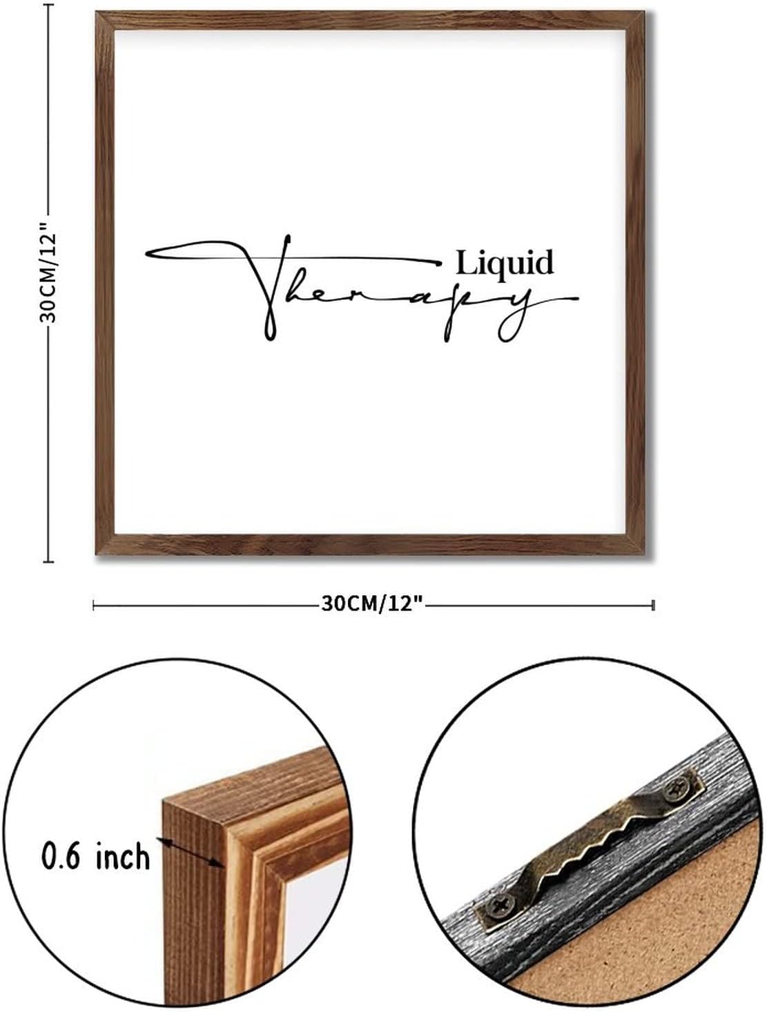 Liquid Therapy 12x12 Wood Framed Sign Wall Art