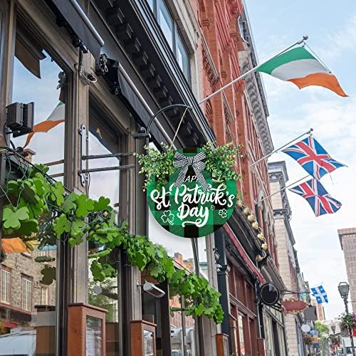 St Patricks Day Buffalo Plaid Wooden Door Sign