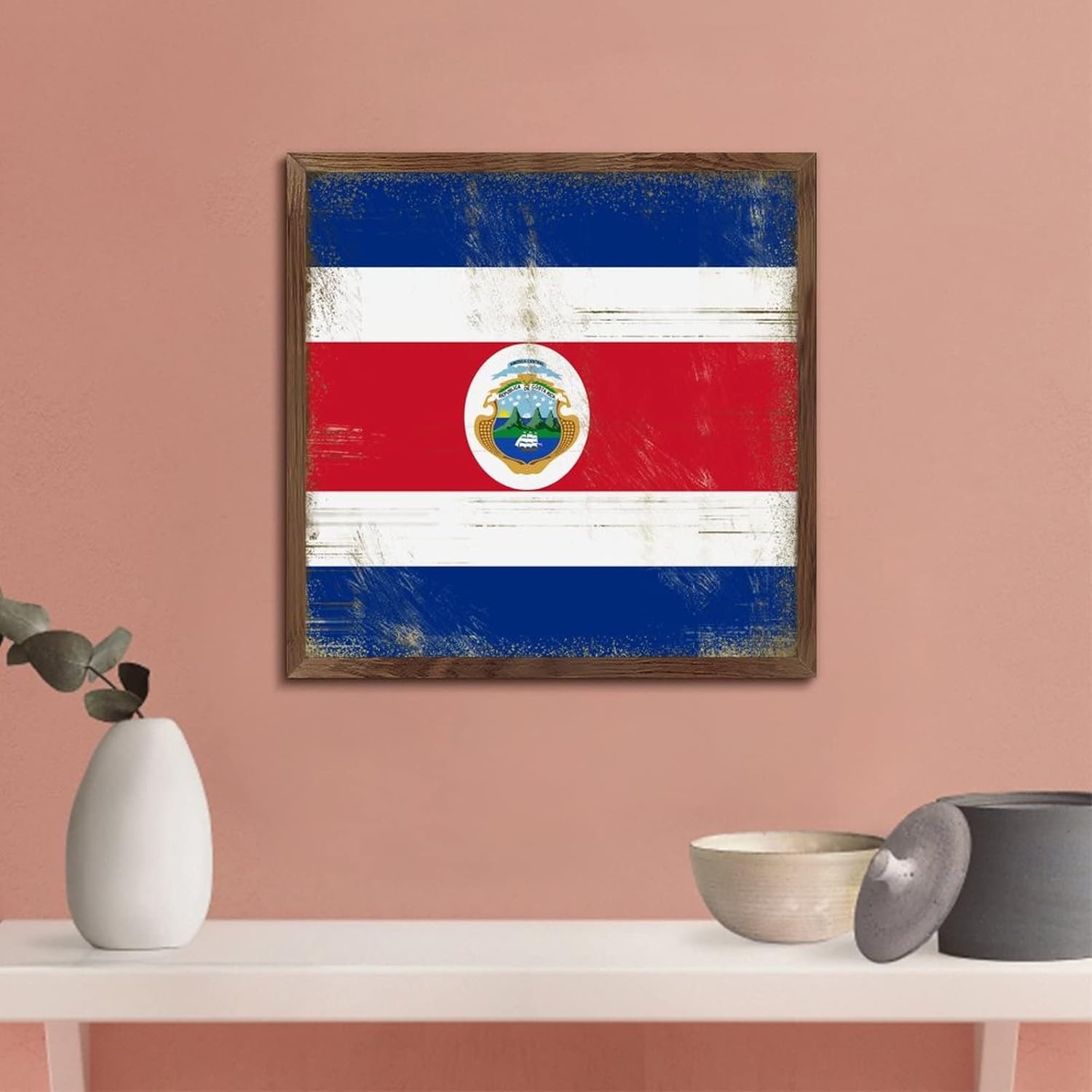 Nintydays Wooden Wall Table Sign Costa Rica Decor 7x7in
