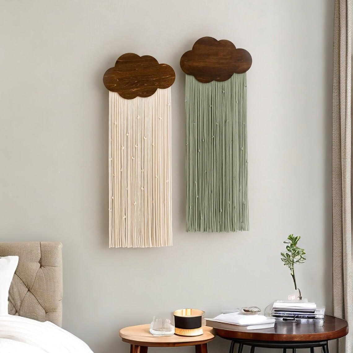 BYVUTE Cloud Bohemian Macrame Wall Hanging Decor