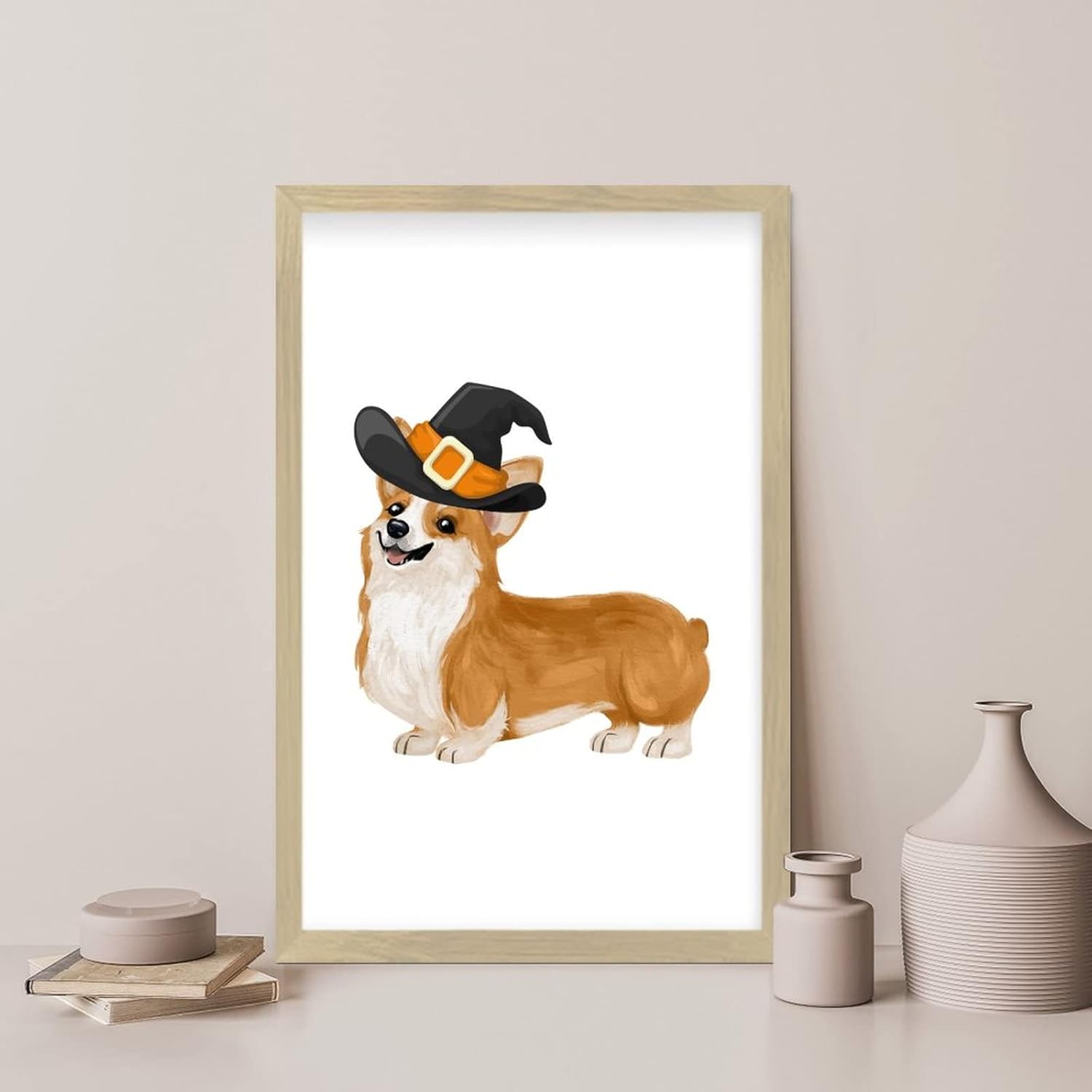 Watercolor Halloween Dog Wooden Wall Plaque