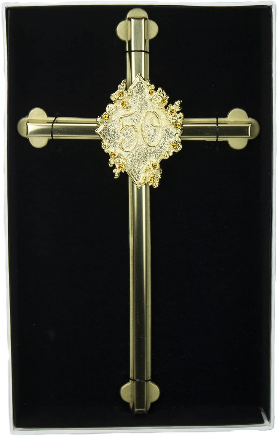 Cathedral Art Wall Cross 8 Inches Gold Plated