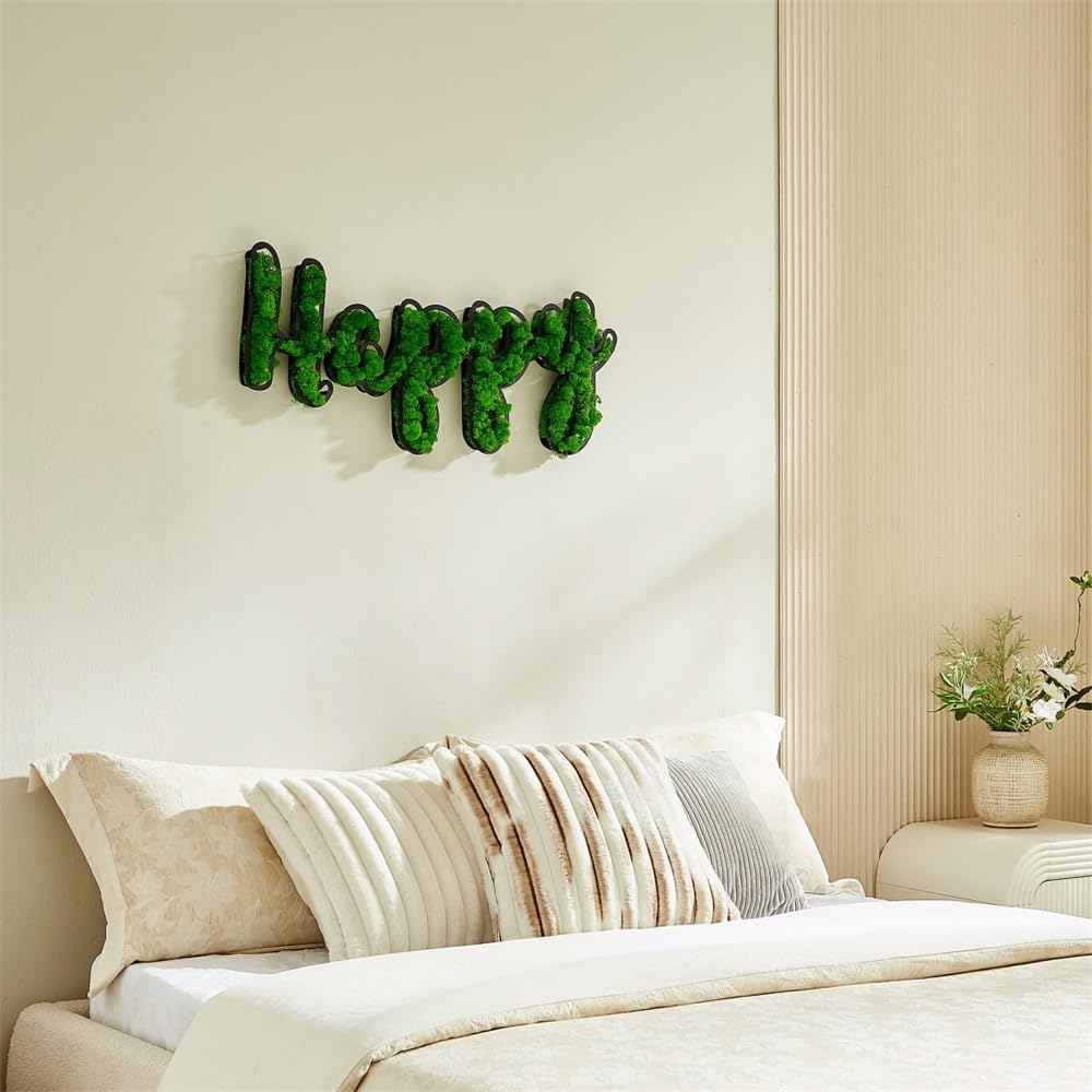 ETICIAN Moss Letter Signs Wall Art Decor HAPPY Sign