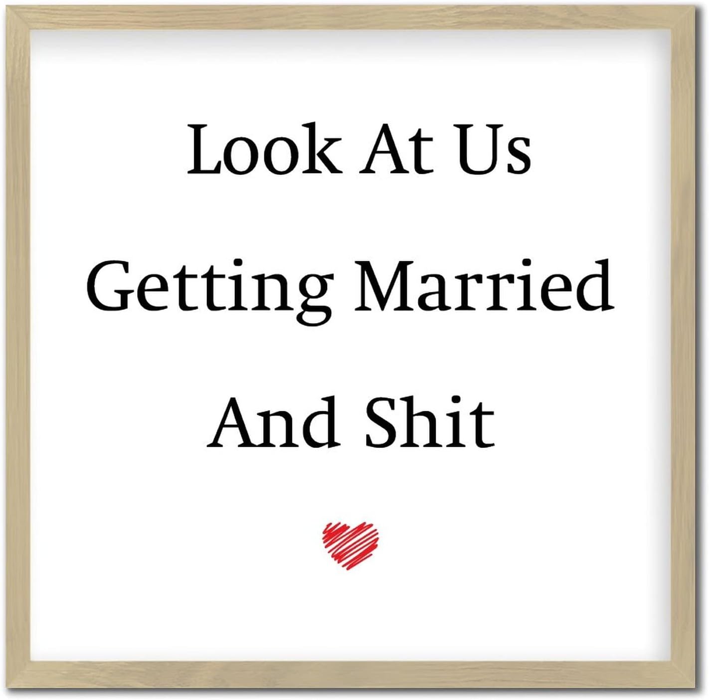 Valentines Day Couples Getting Married Wooden Wall Sign