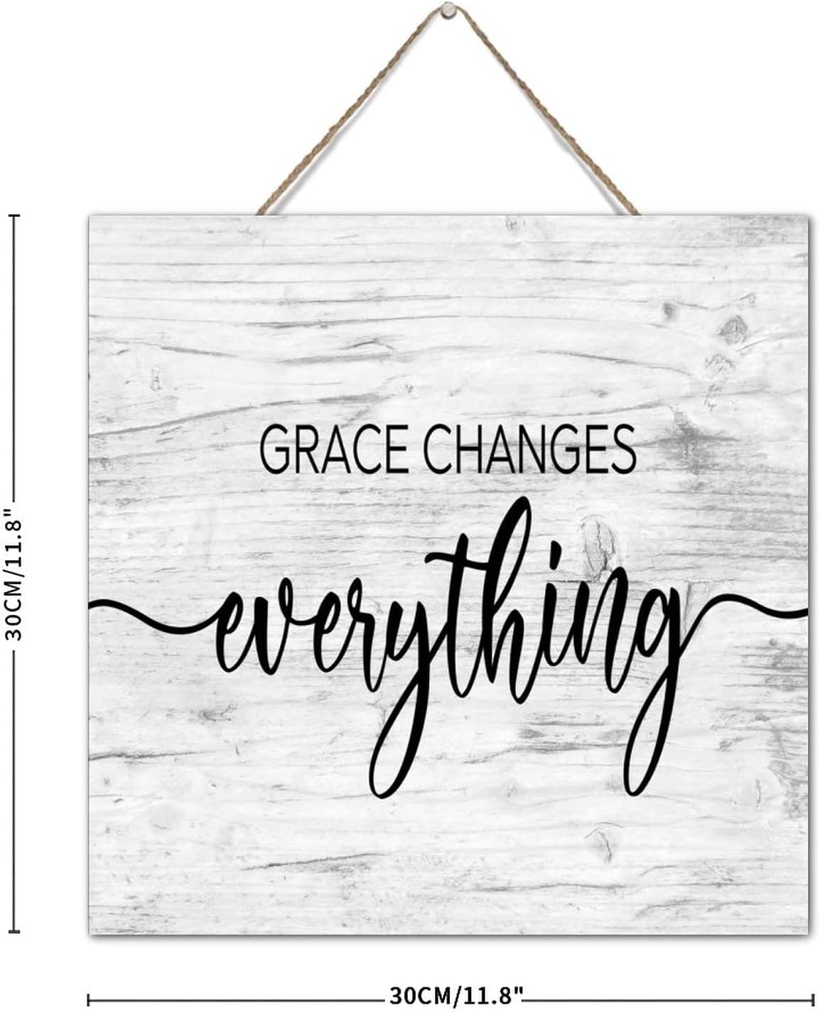 Autravelco Grace Changes Everything Wood Plank Wall Sign