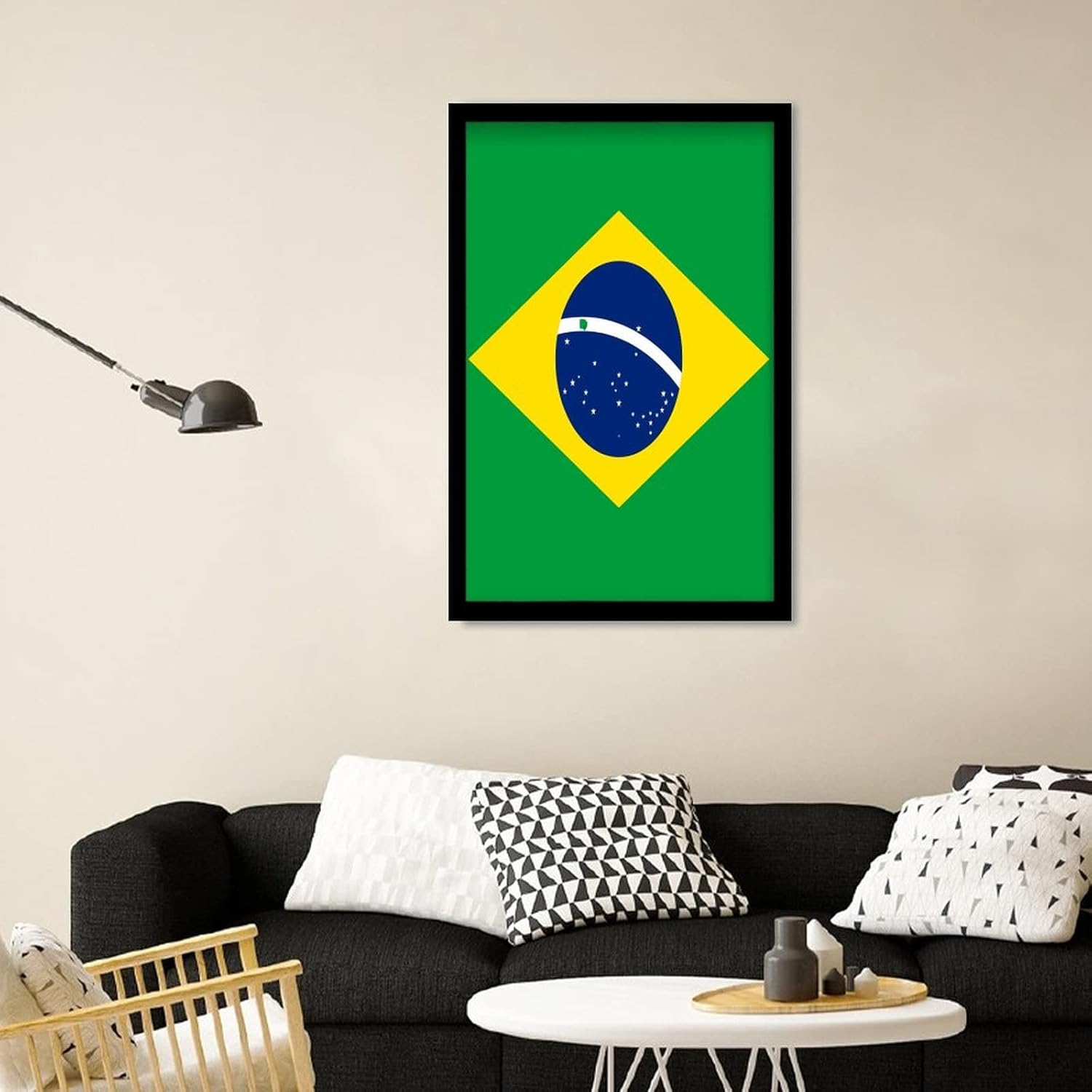 Brazil Flag Wall Art Wood Sign Rustic Farmhouse Decor 8x12in