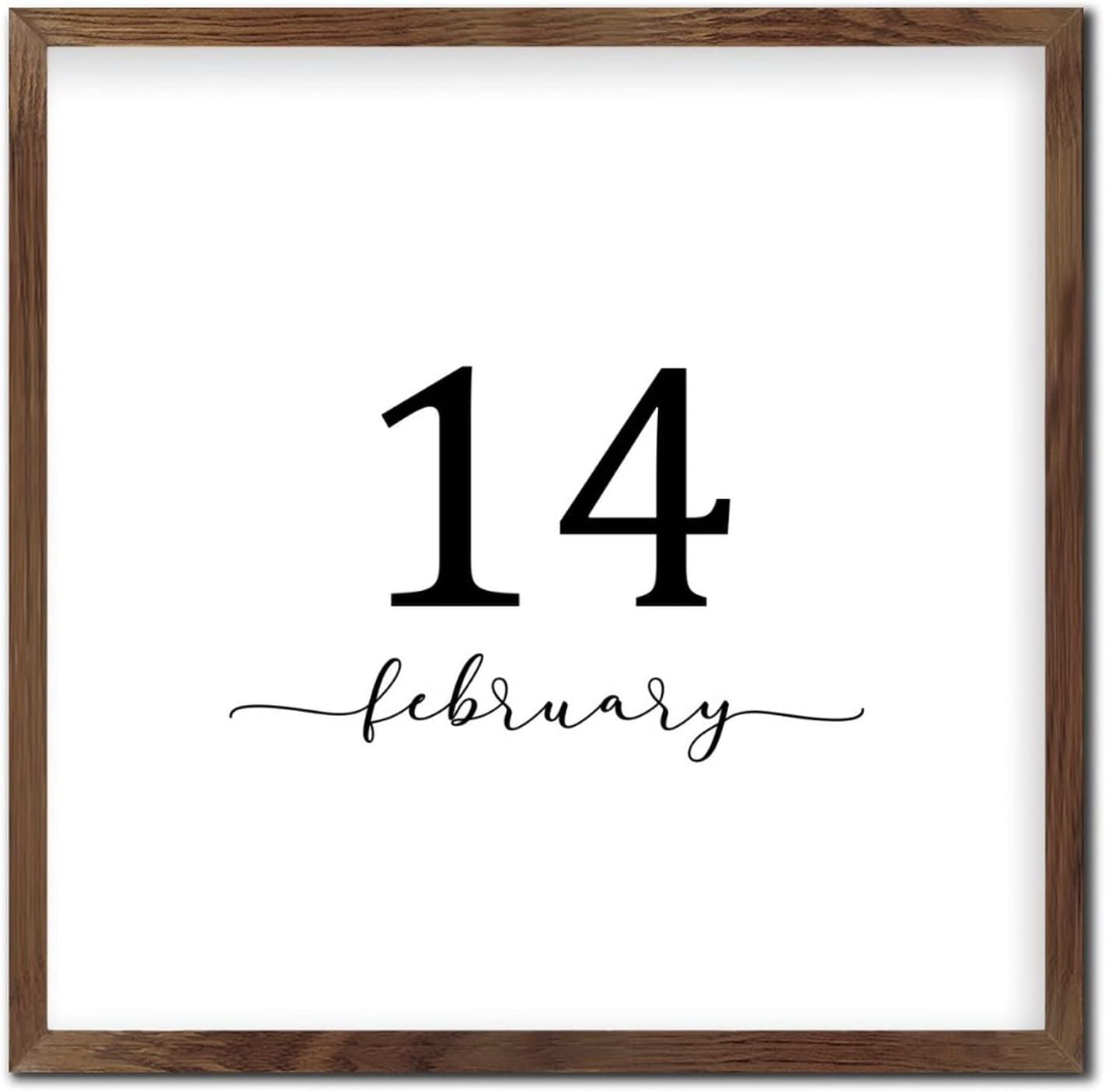 February 14 Wooden Wall Table Sign Room Decor