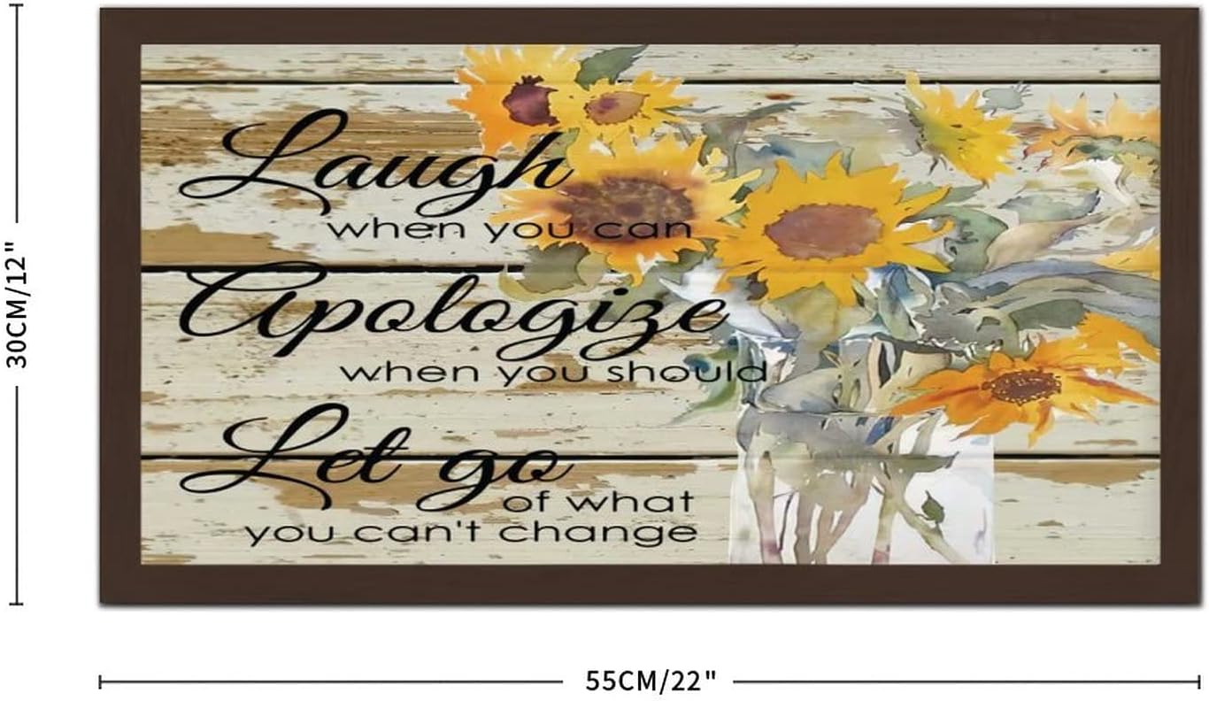 Laugh When You Can Apologize When You Should Wood Wall Art Sign 12x22