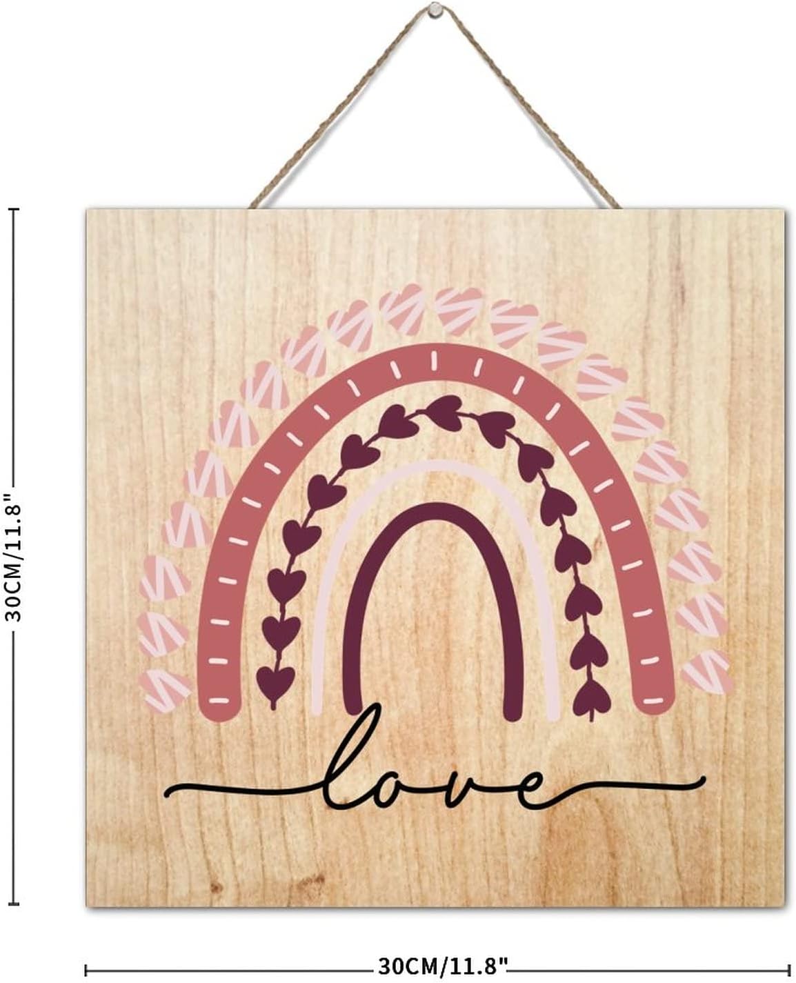 Autravelco 12x12 Inch Rainbow Wooden Wall Art Sign