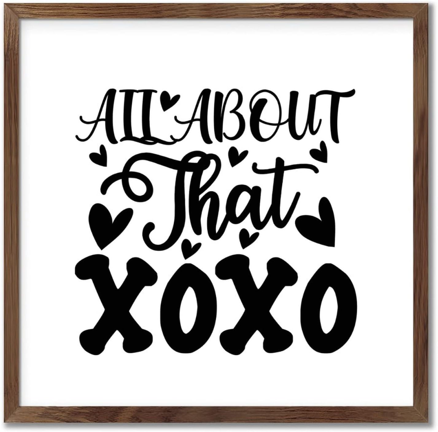 Valentines Day XOXO Framed Wood Wall Sign Decor