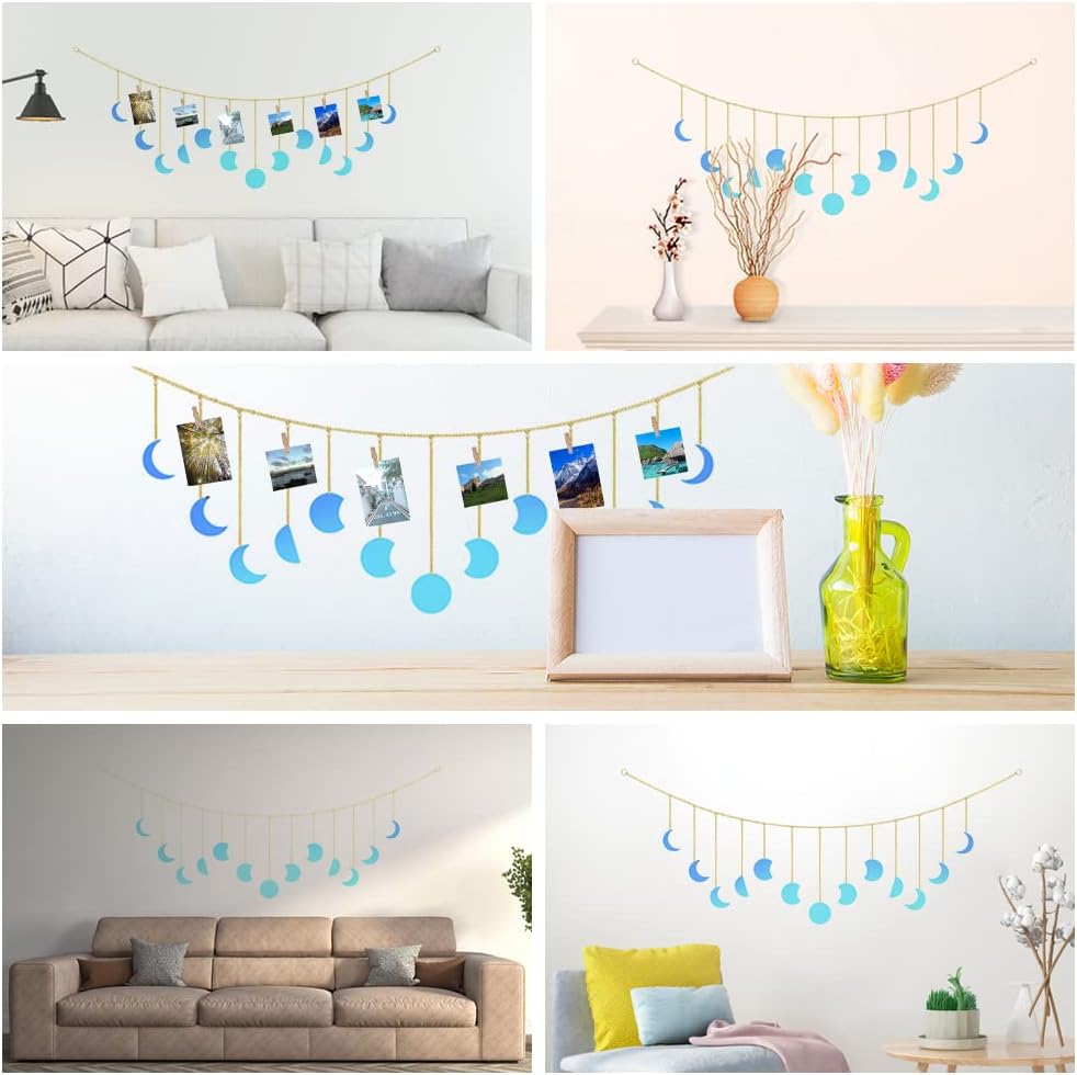 Smartmak Moon Phase Wall Hanging Art Ornaments