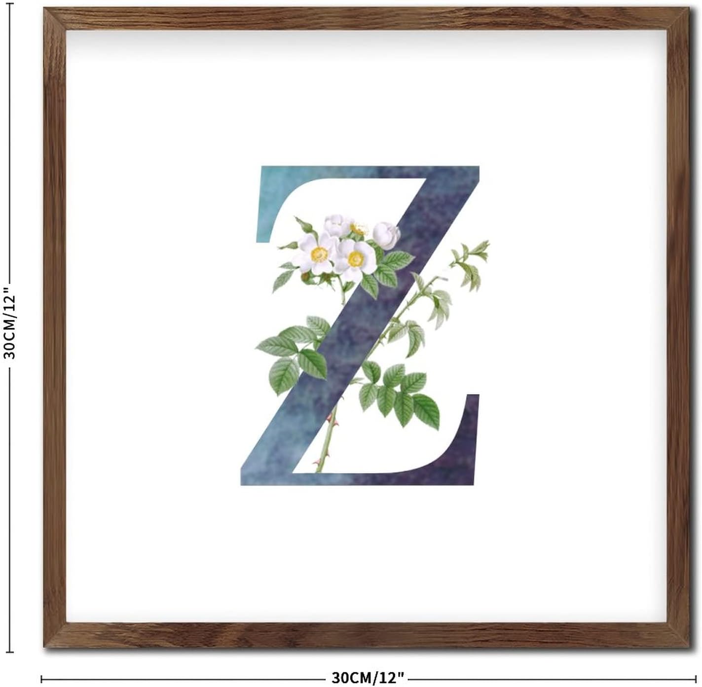 Rustic Wooden Wall Table Sign Initial Z Blue Green Monogram