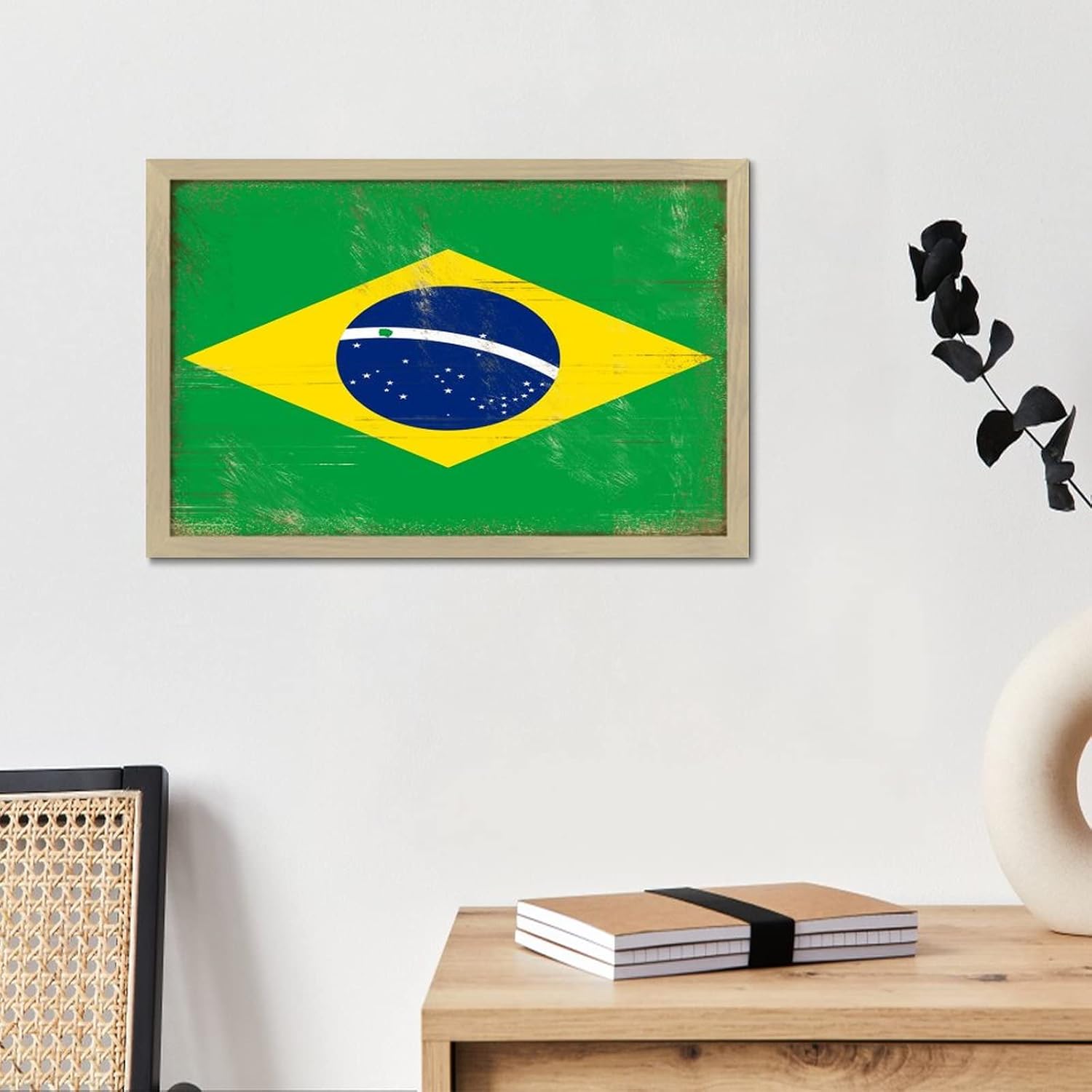 Brazil Wood Framed Printed Family Wall Art Sign 8x12in