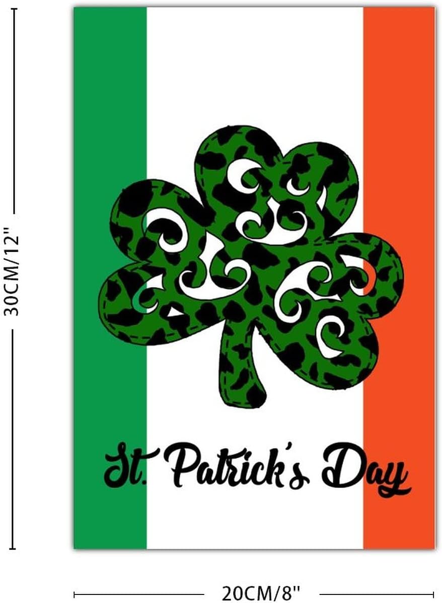 Personalized Irish Shamrock Flag Wooden Sign 8x12in
